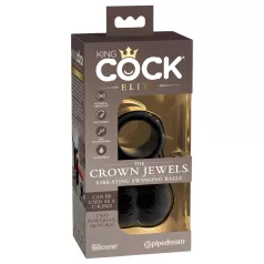 King Cock Crown Jewels - anello fallico vibrante (nero)