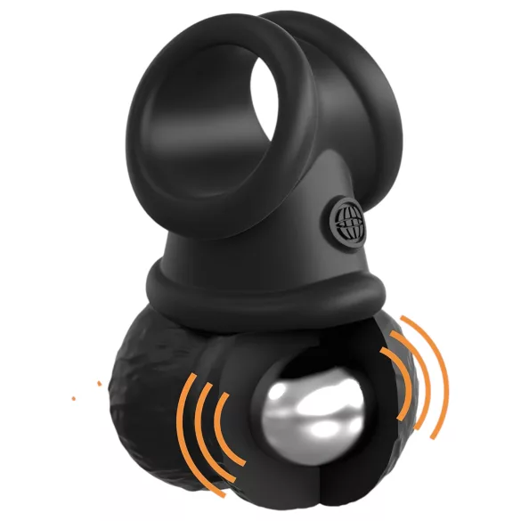 King Cock Crown Jewels - anello fallico vibrante (nero)