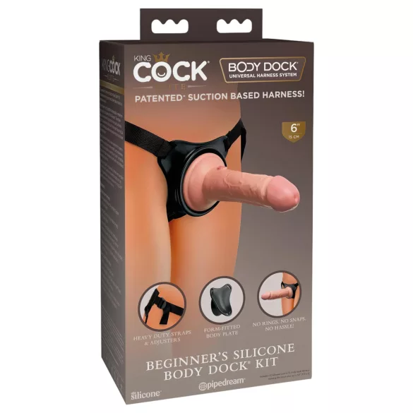 King Cock Elite - dildo indossabile per principianti - realistico color carne