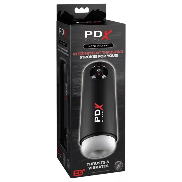 PDX Elite - masturbatore automatico vibrante e spingente - nero
