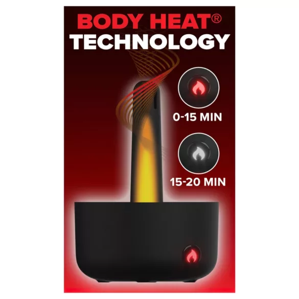 PDX Elite Milk Me Hotter - masturbatore riscaldante uomo - nero
