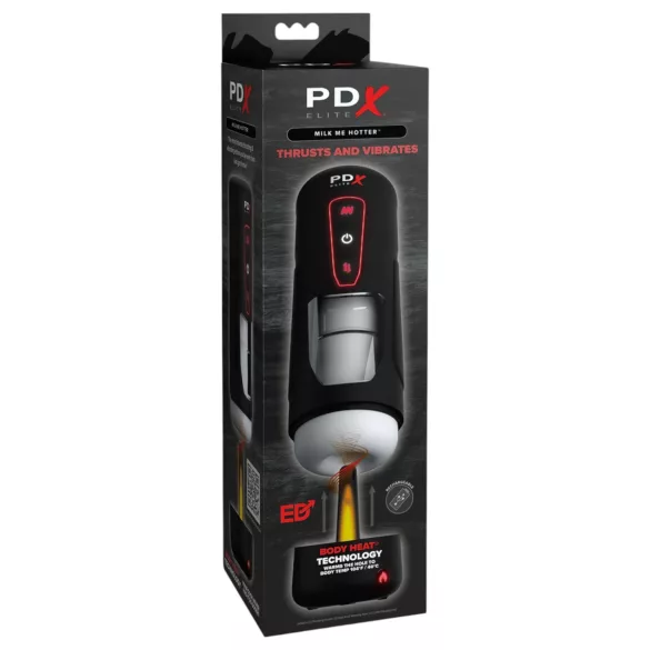 PDX Elite Milk Me Hotter - masturbatore riscaldante uomo - nero
