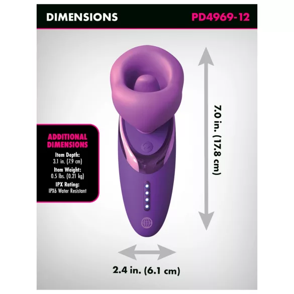 Pipedream - Fantasy For Her - vibratore leccante e succhiante (viola)