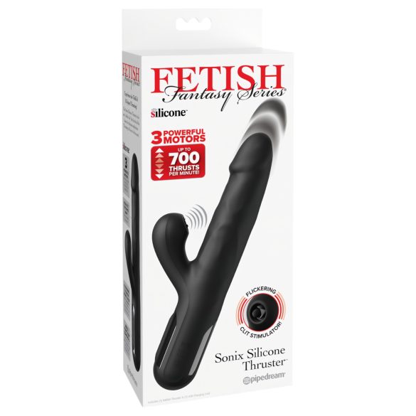 Fetish - vibratore con 3 motori spinta - silicone nero