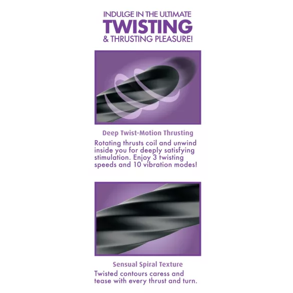 Anal Fantasy Twist Ecstasy - vibratore anale rotante e spingente (nero)