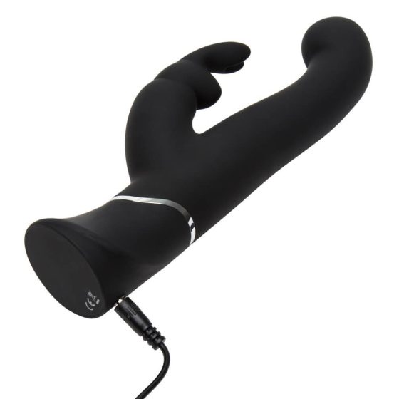 Vibratore per Punto-G e Clitoride Happyrabbit con Stimolatore Flessibile e Ricaricabile, Impermeabile (nero)
