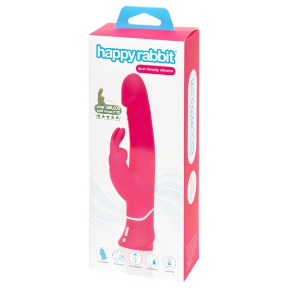 Happyrabbit - vibratore rabbit dual density impermeabile - silicone rosa