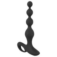 Black Velvets - vibratore anale con perle - nero