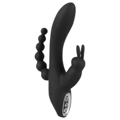   SMILE Triple - vibratore triplo ricaricabile impermeabile nero