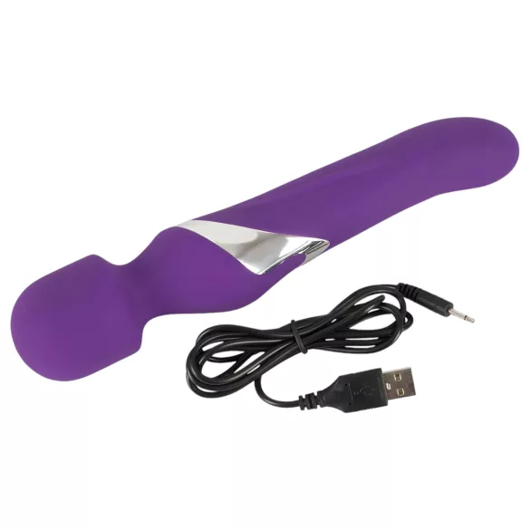 Javida Wand & Pearl - vibratore massaggiante 2in1 - silicone viola