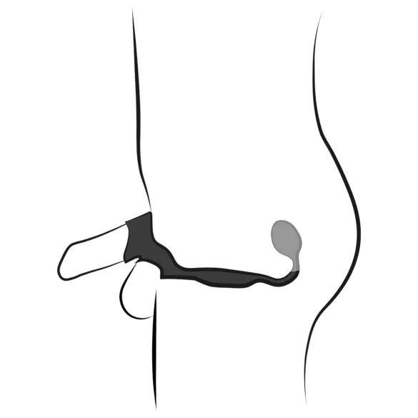 Rebel - anello pene e scroto con vibratore anale - nero