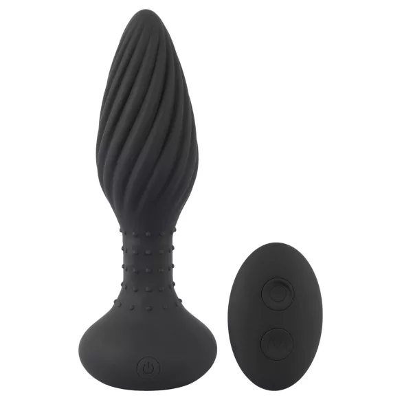 ANOS - vibratore anale rotante con perle - nero