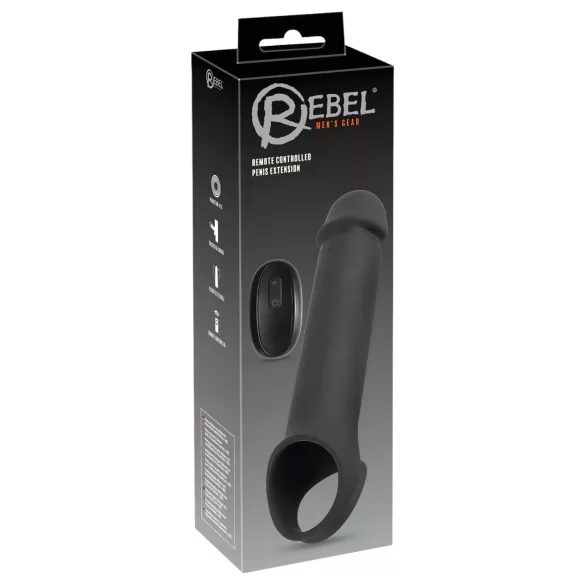 Rebel - guaina pene vibrante ricaricabile con telecomando - nero