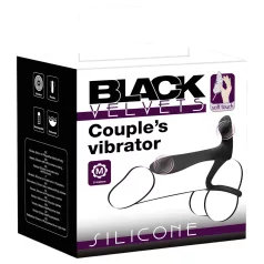   Black Velvets - vibratore coppia ricaricabile e anello fallico 2in1 - nero
