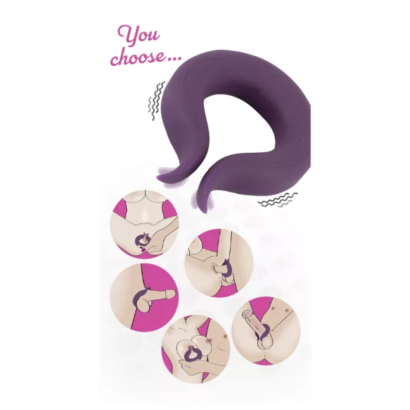 Couples Choice - anello fallico vibrante doppio motore ricaricabile - viola