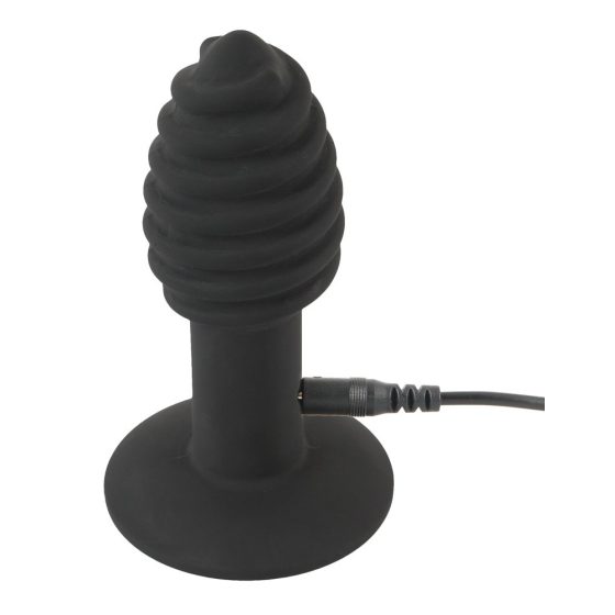 Vibratore anale in silicone ricaricabile Black Velvet Twist (nero)