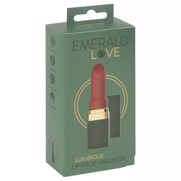 Emerald Love - vibratore a forma di rossetto ricaricabile e impermeabile (rosso)