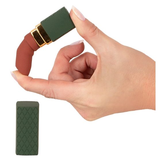 Amore Smeraldo - Vibratore a forma di rossetto ricaricabile e impermeabile (verde-bordeaux)