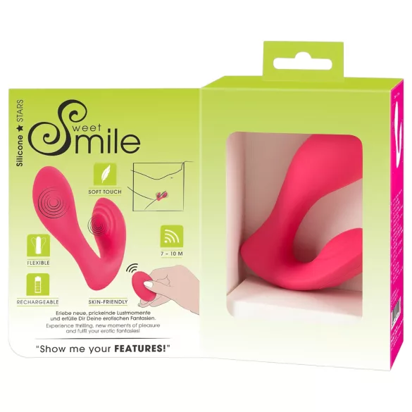SMILE - vibratore indossabile 2in1 ricaricabile telecomandato - silicone rosa