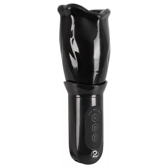 STROKER - masturbatore bocca rotante ricaricabile - nero