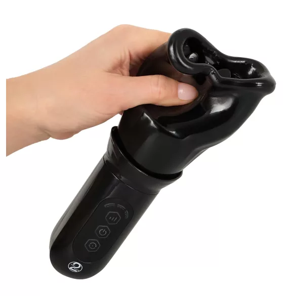 STROKER - masturbatore bocca rotante ricaricabile - nero