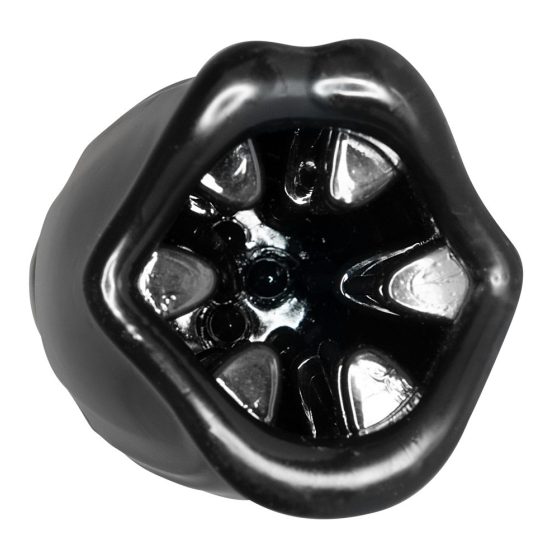 Masturbatore rotante con bocca artificiale ricaricabile (nero)