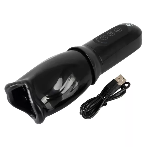 STROKER - masturbatore bocca rotante ricaricabile - nero