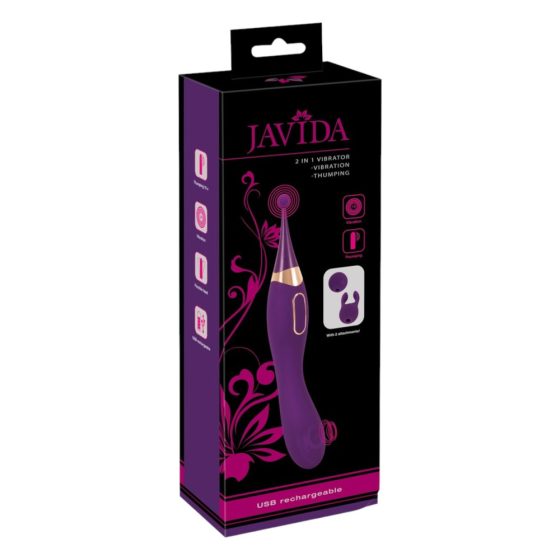 Javida - Set vibratore e stimolatore clitorideo 2in1 ricaricabile (viola)