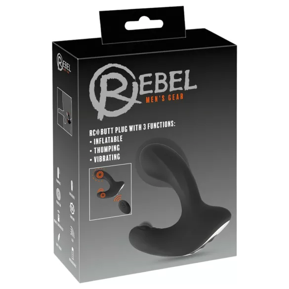 Rebel RC - vibratore anale gonfiabile ricaricabile telecomandato - nero