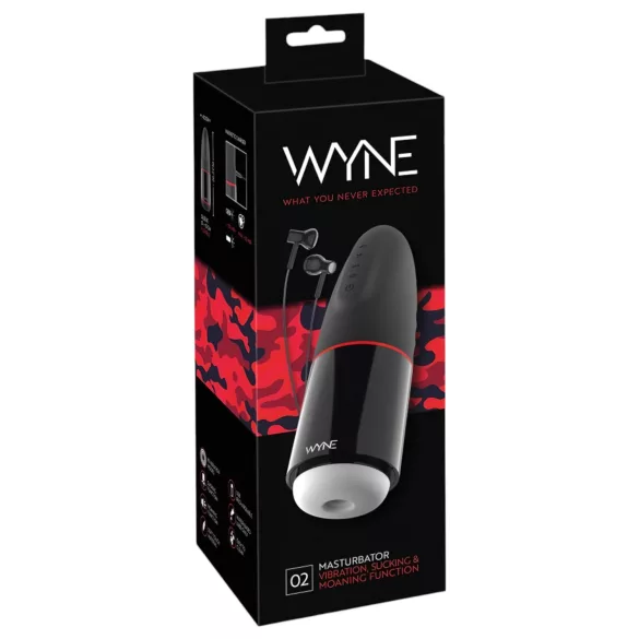 WYNE 02 - masturbatore vibrante e succhiante ricaricabile - nero/bianco