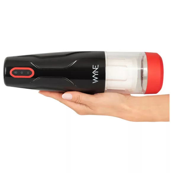 WYNE 05 - masturbatore rotante ricaricabile - silicone nero bianco
