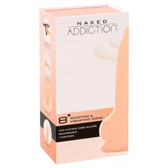 Naked Addiction - vibratore rotante - realistico 20 cm - color carne