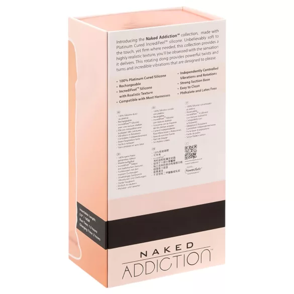 Naked Addiction - vibratore rotante - realistico 20 cm - color carne