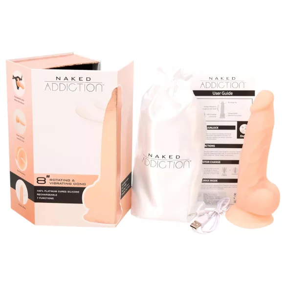 Naked Addiction - vibratore rotante - realistico 20 cm - color carne