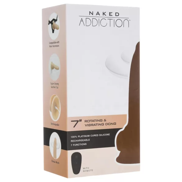 Naked Addiction Rotating 7 - vibratore rotante (18cm) - naturale