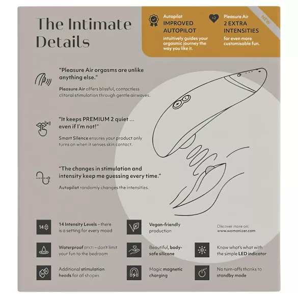 Womanizer Premium 2 - stimolatore clitoride ad aria - bianco