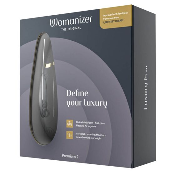 Womanizer Premium 2 - Stimolatore Clitorideo Ricaricabile e Impermeabile con Tecnologia ad Onde d'Aria (Nero)