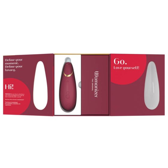 Womanizer Premium 2 - Stimolatore Clitorideo Ricaricabile ad Onde d'Aria (Rosso)