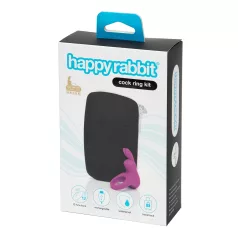   Happyrabbit - anello fallico vibrante con custodia - silicone viola