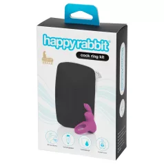   Happyrabbit - anello fallico vibrante con custodia - silicone viola