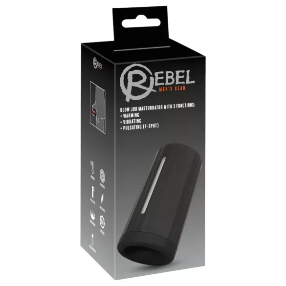 Rebel Blow Job - masturbatore uomo ricaricabile 3 funzioni - nero