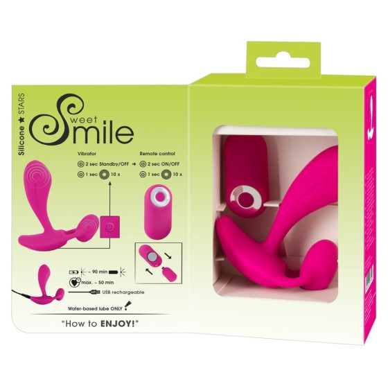 Vibratore per Punto G ricaricabile e radiocomandato SMILE (rosa)