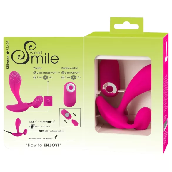 SMILE RC - vibratore punto G ricaricabile wireless - silicone rosa