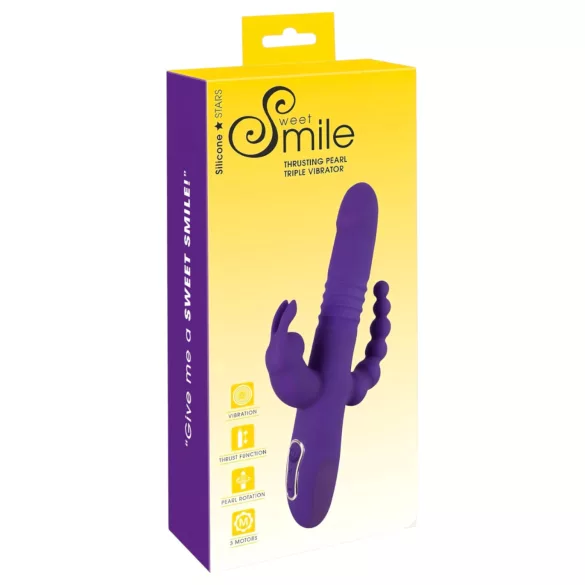 SMILE Triple - vibratore triplo con rotazione e spinta - ricaricabile - viola