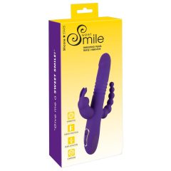   SMILE Triplo - vibratore ricaricabile con triplo braccio, rotante e pulsante (viola)