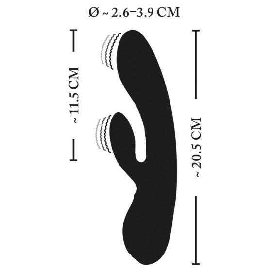 Vibratore elettrostimolante ricaricabile con braccetto clitorideo XOUXOU (nero)