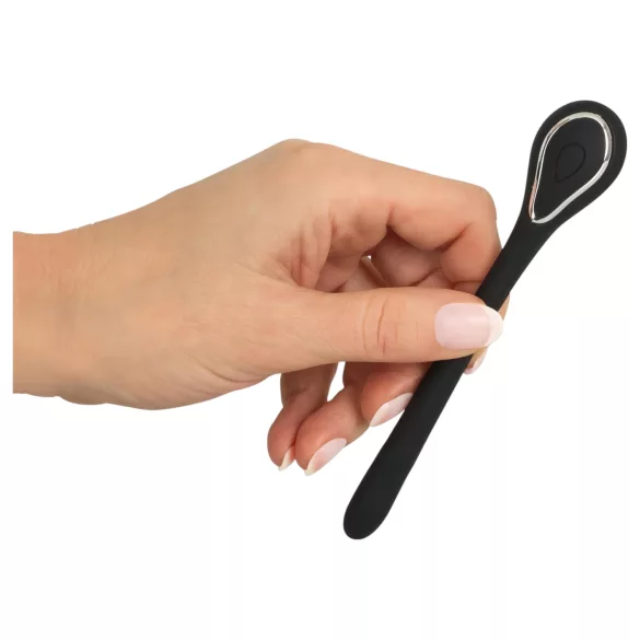 Dilatatore uretrale a spina per pene - dilatatore vibrante ricaricabile (1 cm, nero)