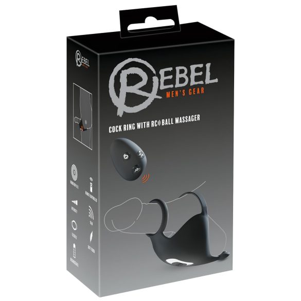 Rebel - Anello Vibrante con Vibrazione per Pene e Testicoli (Nero)