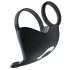 Rebel - anello fallico vibrante con stimolatore testicoli - silicone nero