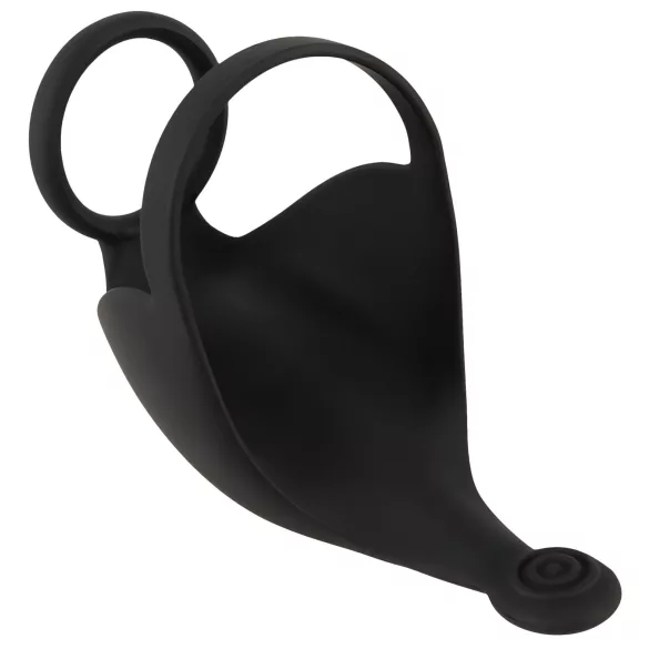 Rebel - anello fallico vibrante con stimolatore testicoli - silicone nero